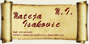 Mateja Isaković vizit kartica